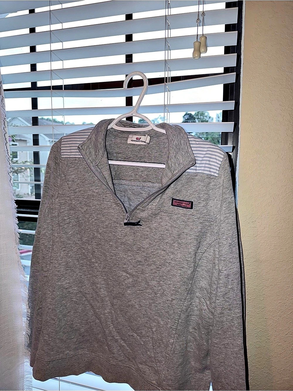 vineyard vines Classic Shep Shirt Striped Polo Gray & Blue Large